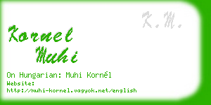kornel muhi business card