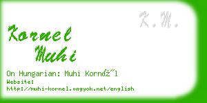 kornel muhi business card